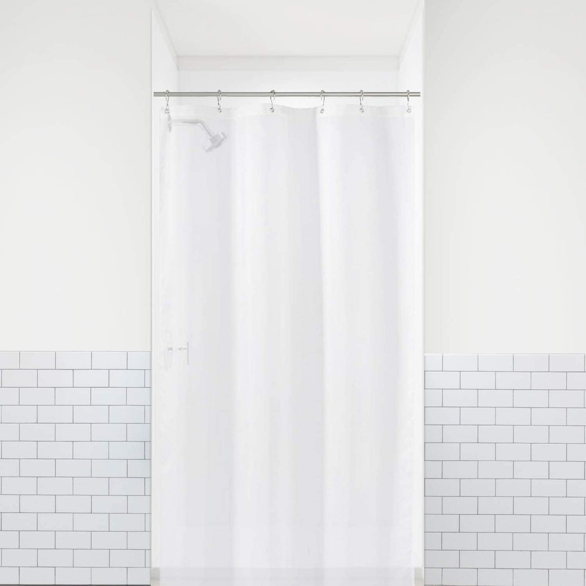 White 8G Mildew Resistant AntiBacterial Shower Curtain Liner Liba USA
