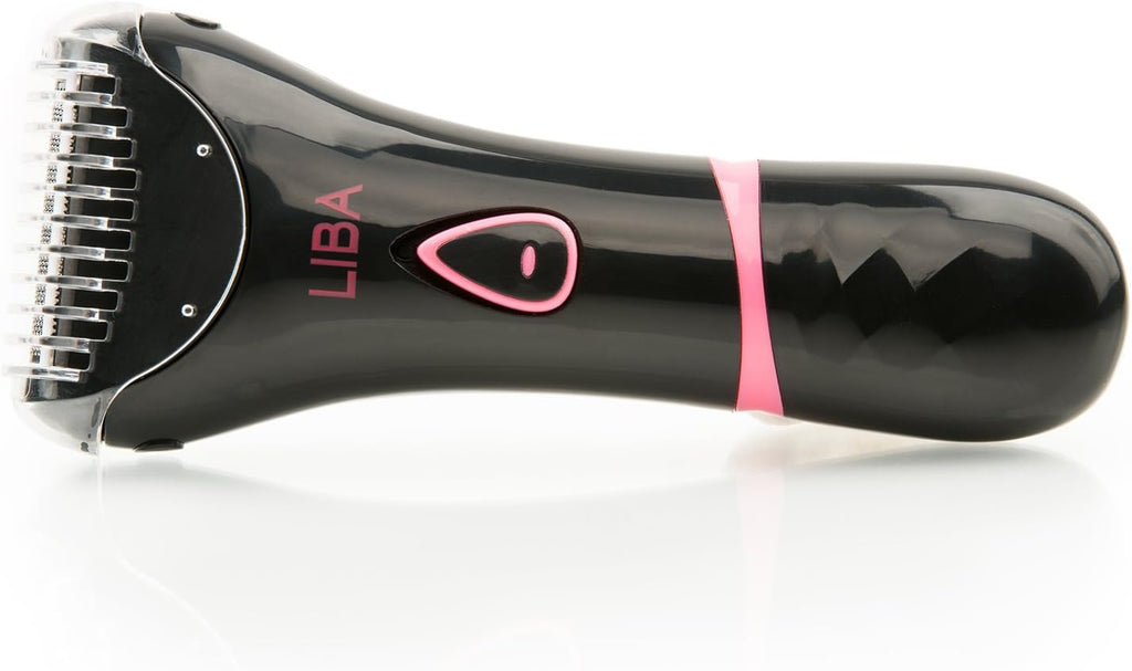 a black and pink device with text: 'LIBA'