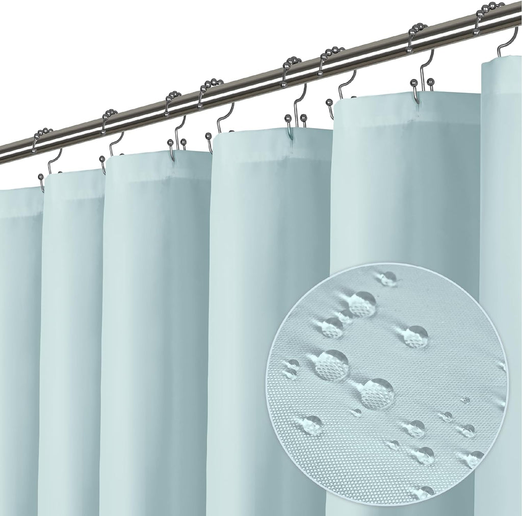 a close-up of a shower curtain