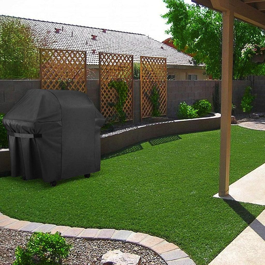 a grill on a lawn