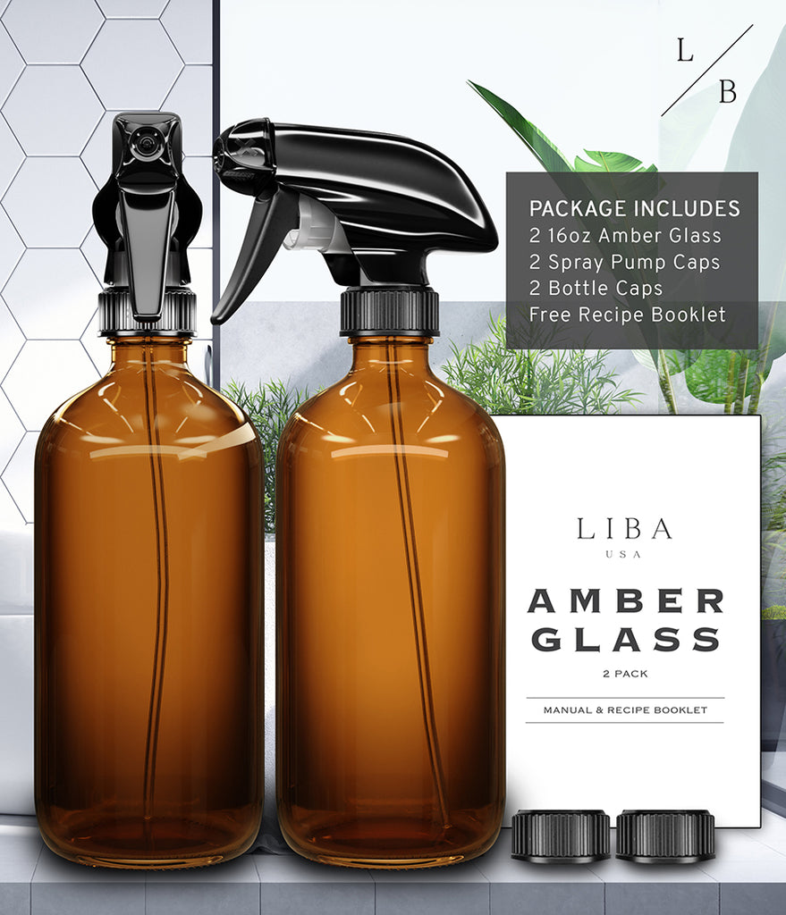 Amber Glass spray bottle bundle