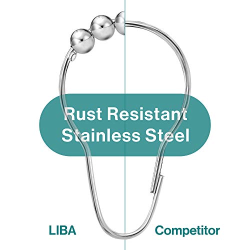 a close-up of a metal object with text: 'Rust Resistant Stainless Steel LIBA Competitor'