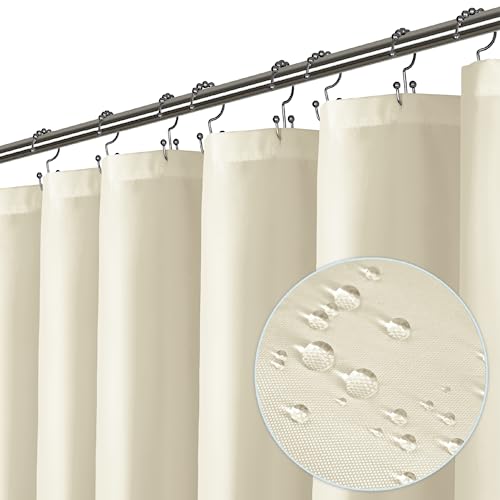a close-up of a shower curtain