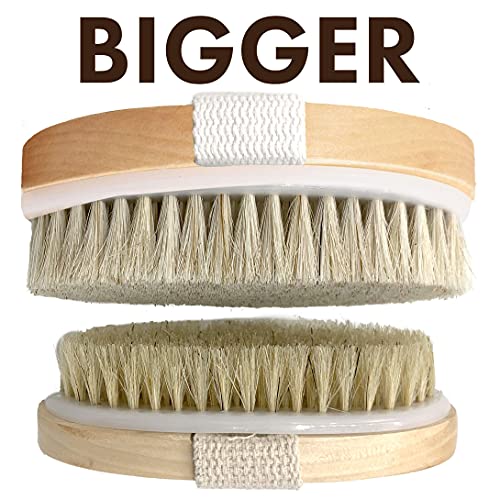 a close up of a brush with text: 'BIGGER'