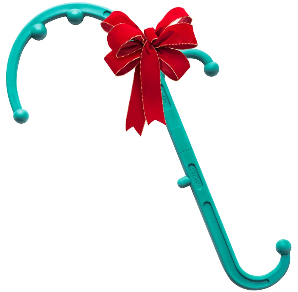 a toy cane with a red bow