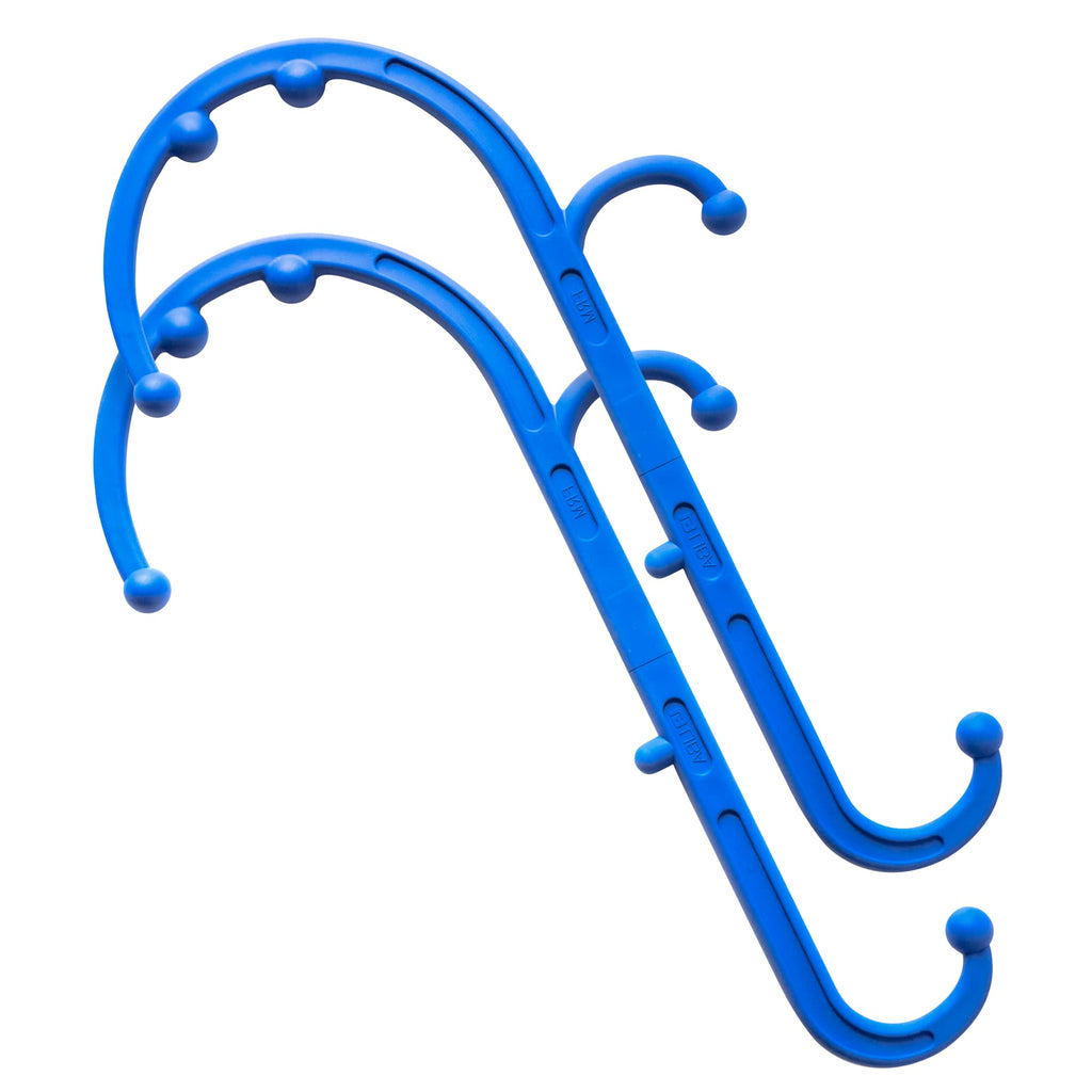 a blue plastic hooks with balls