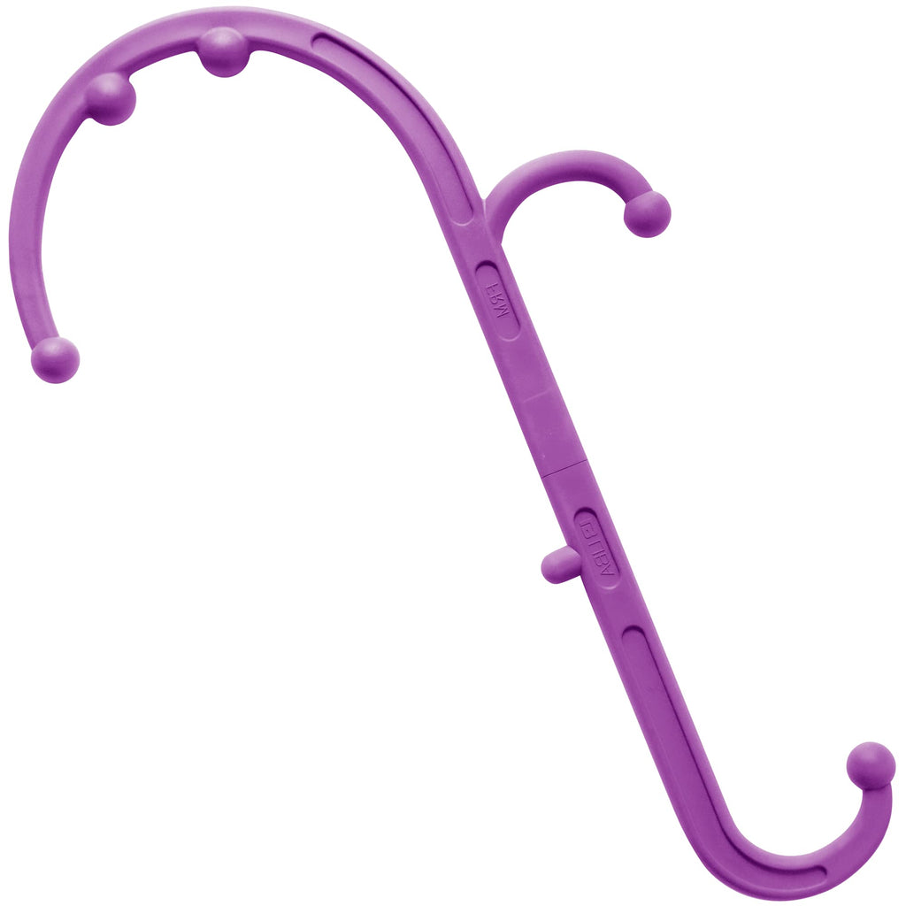 a purple plastic object with balls