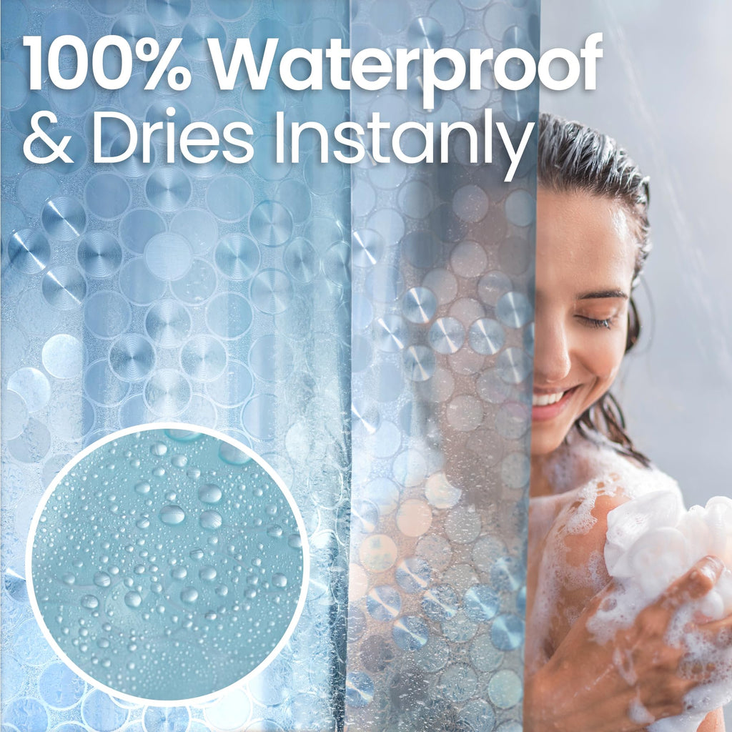 a person washing her face with text: '100% Waterproof & Dries Instanly'